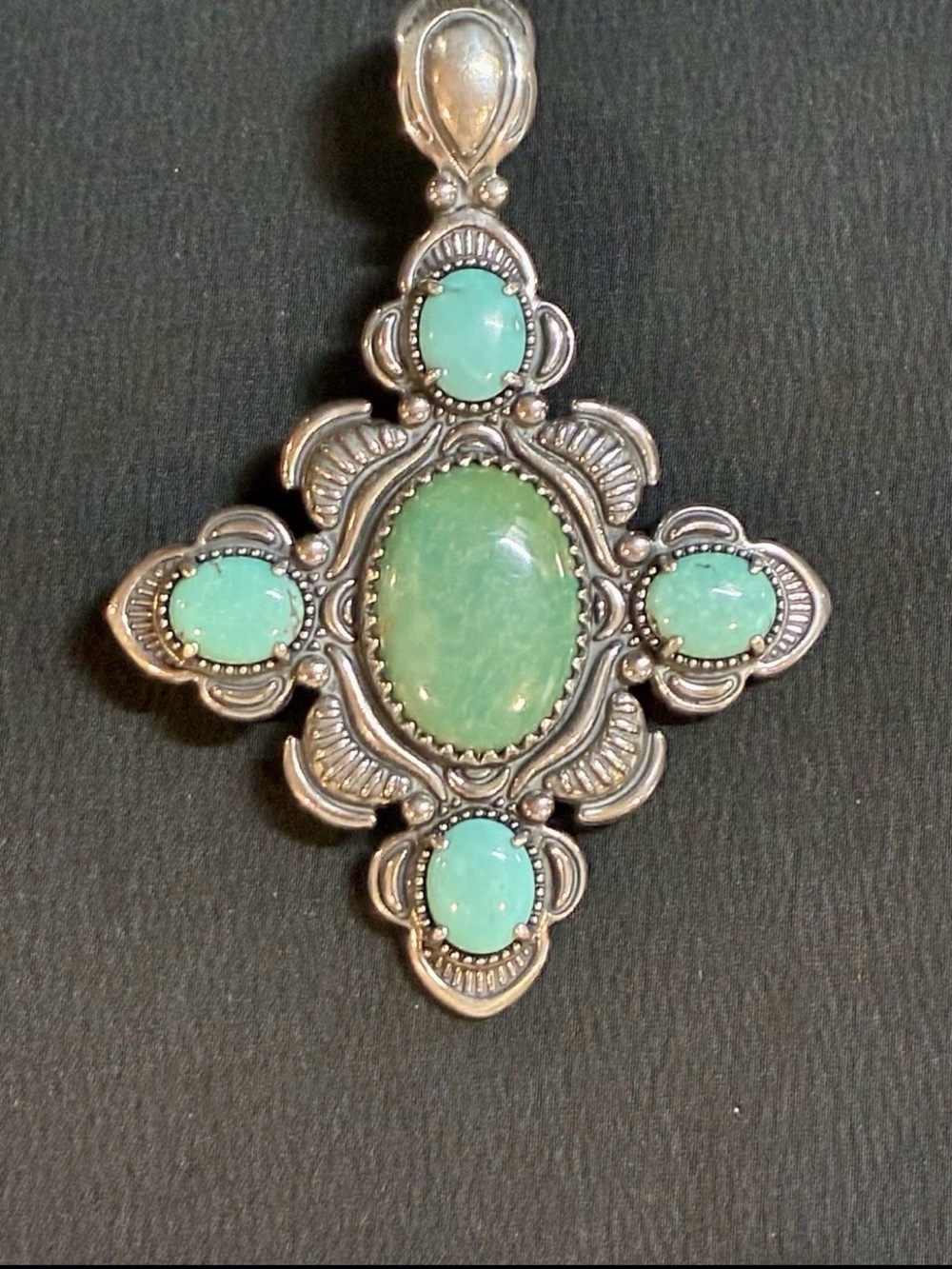 American West Carolyn Pollack Turquoise Cross Sterling